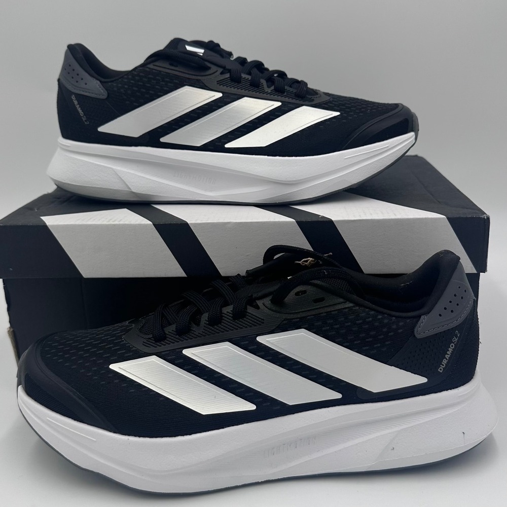 Adidas Running Shoes Womens 8 Wide Black Duramo SL 2.0 Lightmotion Sneakers NEW